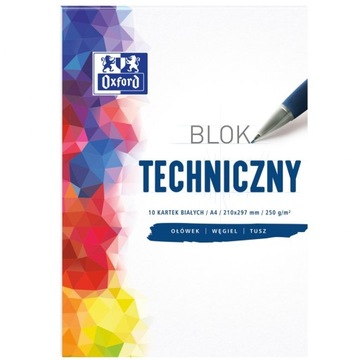 Blok techniczny Oxford A4 10 kartek biały