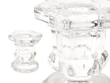 ЭЛЕГАНТНЫЙ МАЛЕНЬКИЙ СТЕКЛЯННЫЙ ПОДСВЕЧНИК ДЛЯ НАСТОЛЬНОЙ СВЕЧИ