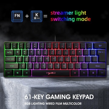 Игровая мини-проводная RGB-клавиатура с