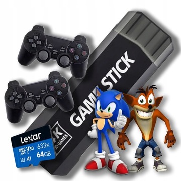 Konsola Retro Game Stick X2 HDMI 4K 64 GB 35tyś gier GD10 PLUS 2 PADY