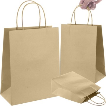 TORBA PAPIEROWA BRĄZOWA A4 240/100/320 1 SZT TOREBKA EKO NA PREZENT