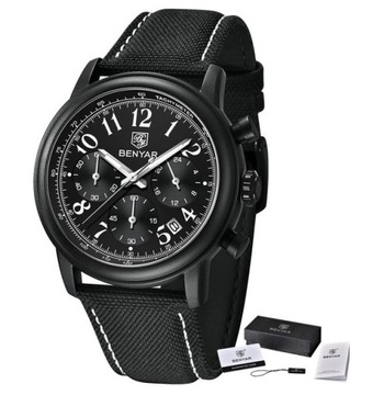 ZEGAREK BENYAR MĘSKI ELEGANCKI CHRONOGRAF +PUDEŁKO