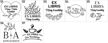 Pieczątka Ex libris 6x4 / 5x5cm - 127 Wzorów + GRAWER + lniany woreczek