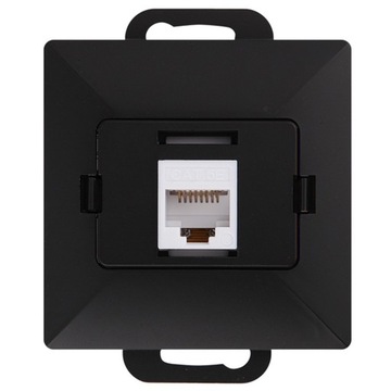 GNIAZDO INTERNET RJ45 Cat5 CZARNY MAT Perła MODUŁ