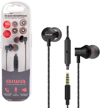 SŁUCHAWKI DOUSZNE / DOKANAŁOWE ULTRAKOMPAKTOWE AIWA ESTM-50BK