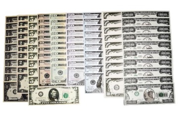 Zestaw dolarów USA do zabawy i nauki plik duży +GRATIS