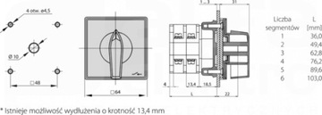 КУЛАЧКОВЫЙ ПЕРЕКЛЮЧАТЕЛЬ SPAMEL O-I 16A ŁK16R-2.8211/P03