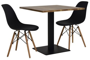 2 krzesła SL i stół TB-02-D 80x80 BAR KAWIARNIA