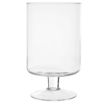 WAZON szklany cylinder ŚWIECZNIK na nodze h 25 cm