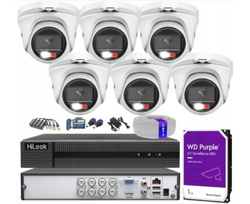 Zestaw Kamer Monitoringu 5MPx HiLook Hybrid Light Zewnętrzny