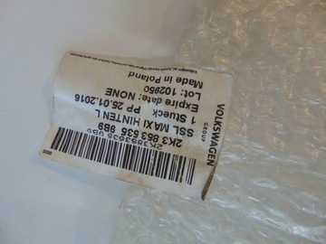 LIŠTA DVEŘE LEVÝ ZADNÍ VW CADDY 2K3853535