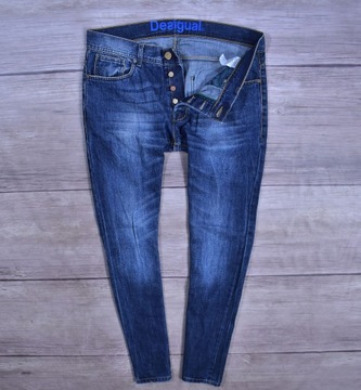 DESIGUAL Spodnie Jeansowe Męskie Jeansy Premium 34