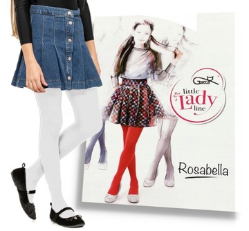 Rajstopy gładkie dziewczęce Gatta ROSABELLA miękka mikrofibra 128/134 białe