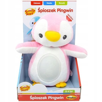 PLUSZAK MASKOTKA ŚPIOSZEK PINGWIN RÓŻOWY Smily
