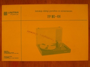 WG-414 Gramofon Instrukcja Obsługi Fonica.