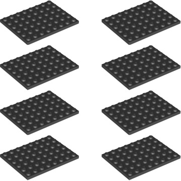LEGO Płytka 6x8 Czarny 303626 3036 - 8szt