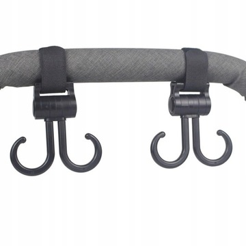 2Pcs Double Stroller Swivel Hooks Universal