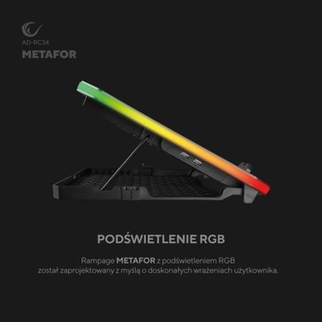 Охлаждающая подставка Rampage AD-RC34 METAFOR Black RGB 10–19 дюймов