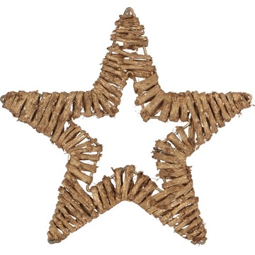 GWIAZDA Z RATTANU ZAWIESZKA ZŁOTA 20 CM