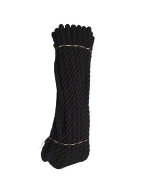 Lina bawełniana czarna LINCORD 8mm-5m
