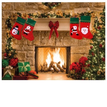 НОСОК РОЖДЕСТВЕНСКИЙ НОСОК ДЛЯ ПОДАРКОВ Санты ПОД ЕЛОЧНЫМ КАМИНОМ