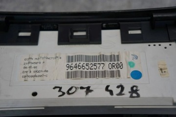 DISPLEJ OBRAZOVKA AUTORÁDIO PEUGEOT 307 EVROPA - 9646652577