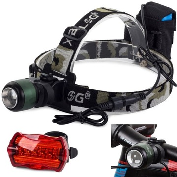 Bailong latarka czołowa rowerowa cree xml t6 zoom