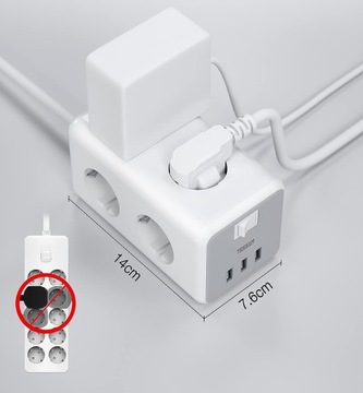 ЗАЩИТНАЯ ПОЛОСКА С 6 РАЗЪЕМАМИ! + 3 USB-ПОРТА КАЧЕСТВЕННО!