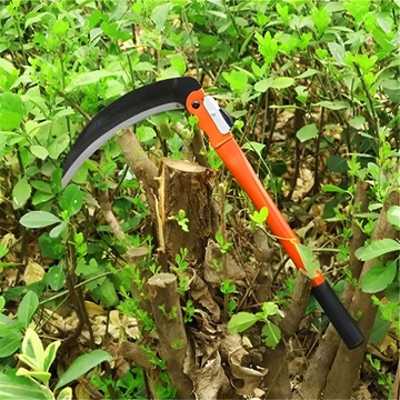 Коса серповидная ручная, лезвие складное, гладкое для стрижки травы, газона, веток.