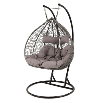 2-местное садовое кресло-кокон, серый HC-008