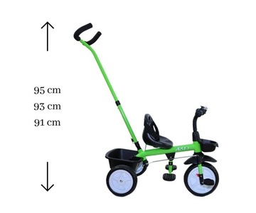 Rowerek Trójkołowy jeździk 2w1 dziecięcy koszyk Axel zielony Milly Mally