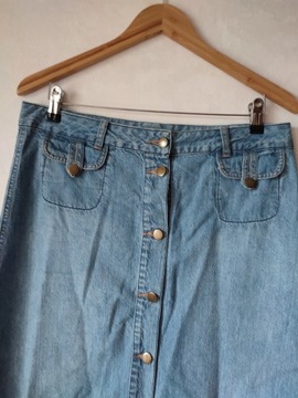 Spódnica jeansowa Indiska M 38 guziki przed kolano