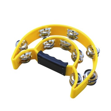 Double Row Handheld Tambourine Metal Jingles Hand