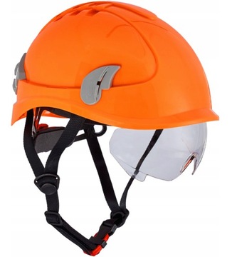 Hełm Roboczy ALPINWORKER z okularami Ochronny Kask BHP Wysokościowy ALPIN