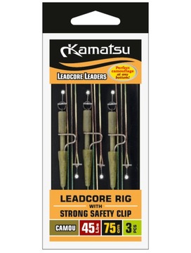 KAMATSU Leadcore z Klipsem Strong Camou 45Lbs 75cm
