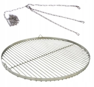 GRILL ruszt nierdzewny 55 cm +KOCIOŁEK ŻELIWNY 8 l