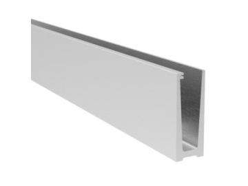 LISTWA ALUMINIOWA MONTAŻ OD GÓRY TYP U 1KN SATYNA ELOX DŁUGOŚĆ 1250mm