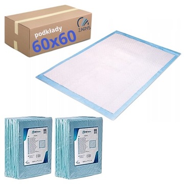 MATY JEDNORAZOWE chłonne 60x60 cm higieniczne MOCNE ZARYS 50 szt.