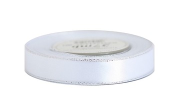 Wstążka satynowa atłasowa Srebrne Pasy, 15mm/27mb, 3 kolory do wyboru
