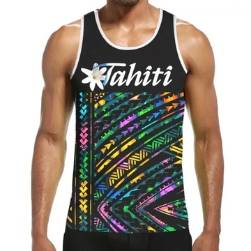 Koszulka bez rękawów 3D Print Polynesia Tahiti