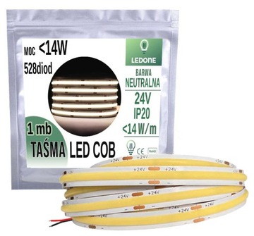 Taśma LED COB 24V 528 diod 14W na 1m NEUTRALNA PRO