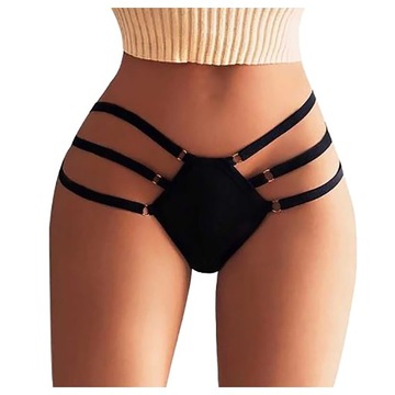 DAMSKIE MAJTKI FIGI STRINGI STRAPSY CIENKIE PASKI SEXY KOMPLET BIELIZNY