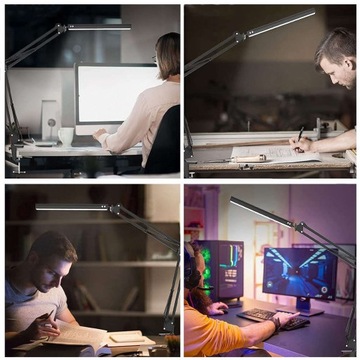 Lampka Biurkowa LED na Biurko Szkolna Nocna Lampa Kreślarska Regulowana USB