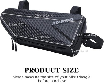 САНИТАРНАЯ СУМКА ВЕЛОСИПЕДНАЯ СУМКА ДЛЯ РАМЫ ВОДОНЕПРОНИЦАЕМАЯ ТРЕУГОЛЬНАЯ ЗАВЕЛКРО ADIKING