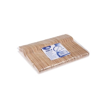 одноразовые вилки, деревянные столовые приборы, 100 шт.