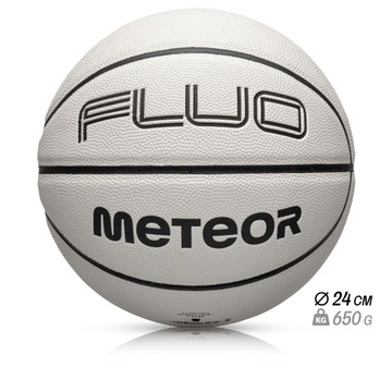 Баскетбольный мяч Meteor Fluo белый/неоново-синий 7