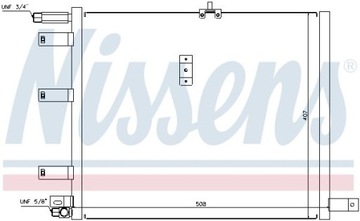 KONDENZÁTOR CHLADIČ KLIMATIZACE 94300 NISSENS