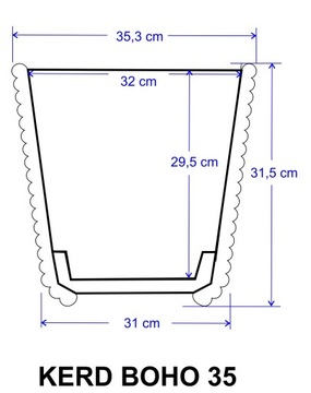 Джутовый чехол, натуральный эко-горшок, БОХО 35 см