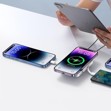 MINI MAGNETIC POWERBANK БЕСПРОВОДНОЙ MAGSAFE 10000 мАч, 22,5 Вт С КАБЕЛЕМ PD