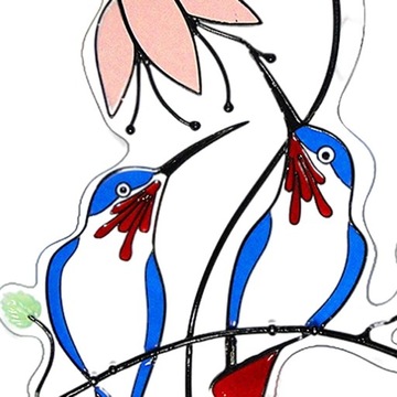 Подвесной витраж с птицами